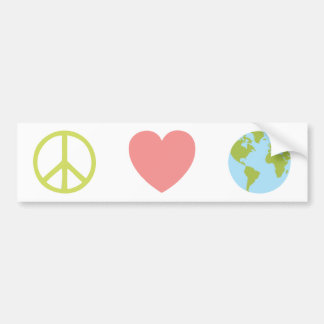 Pegatina Para Coche Peace Love Earth Bumper Sticker