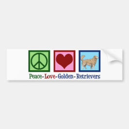 Pegatina Para Coche Peace Love Golden Retrivers