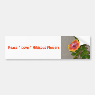 Pegatina Para Coche Peace Love Hibiscus flor Bumper Sticker