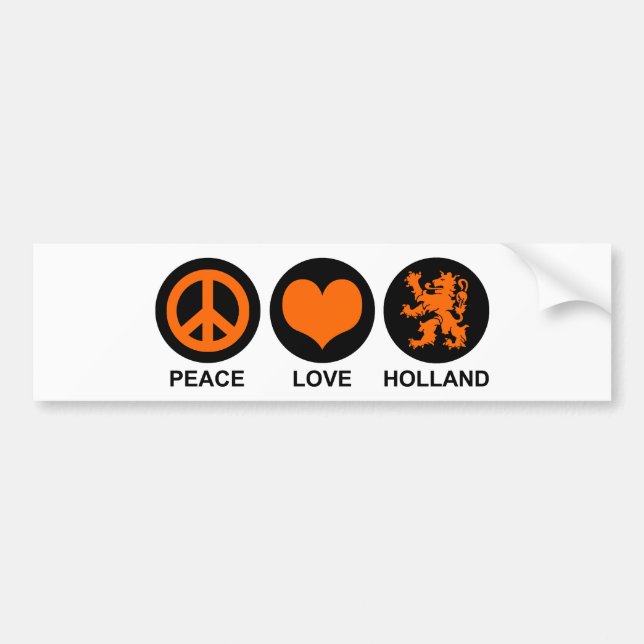 Pegatina Para Coche Peace Love Holland (Frente)