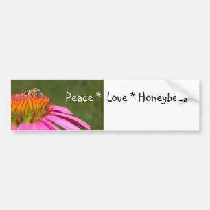 Pegatina Para Coche Peace Love Honeybes Bumper Sticker