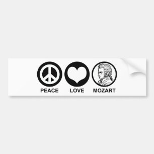 Pegatina Para Coche Peace Love Mozart