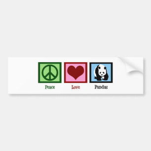Pegatina Para Coche Peace Love Pandas