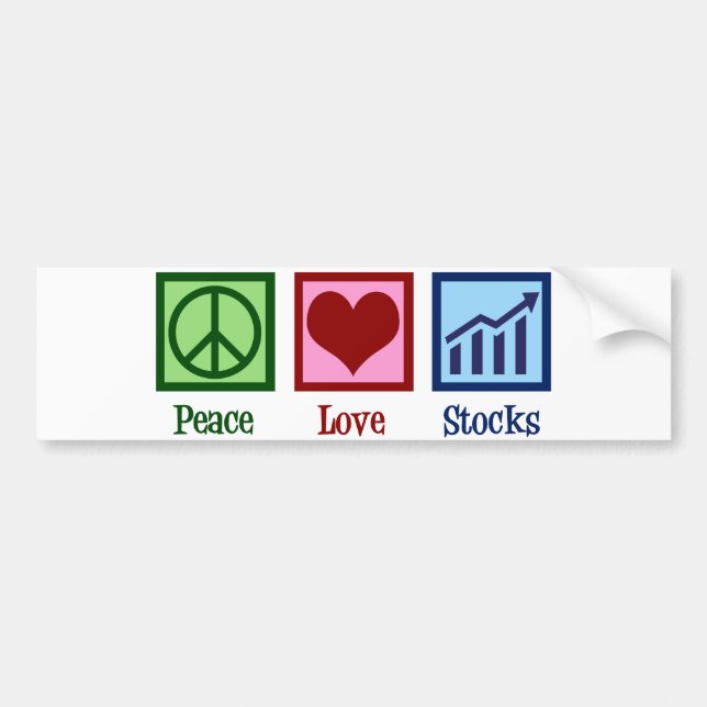 Pegatina Para Coche Peace Love Stocks (Frente)