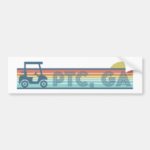 Pegatina Para Coche Peachtree City Golf Cart 70s vibe Estética