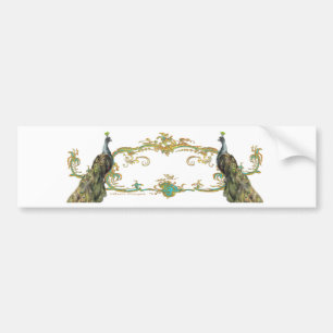 Pegatina Para Coche Peacock & Gold Filigree