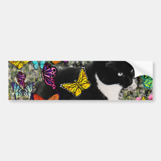 Pegatina Para Coche Pecas en las mariposas - gatito del smoking