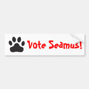 Pegatina Para Coche "pegatina para el parachoques de Seamus del voto"