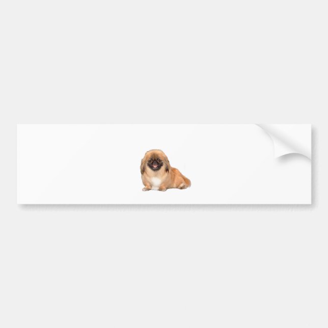 Pegatina Para Coche Pekingese (rojo, máscara negra #1) (Frente)
