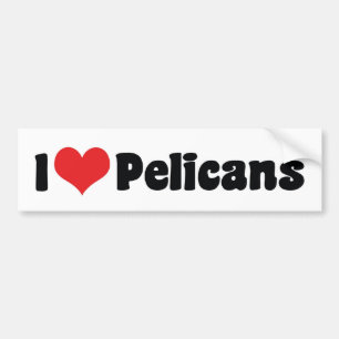 Pegatina Para Coche Pelicanos de Corazón que Amo - Amante de Pelicanos