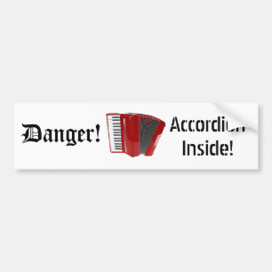 Pegatina Para Coche ¡Peligro! ¡Acordeón dentro! (02)