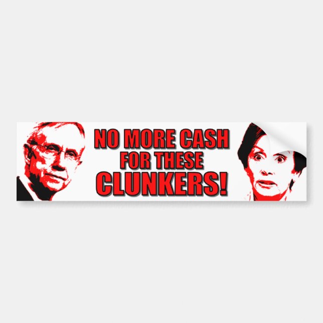 Pegatina Para Coche Pelosi anti - Reid anti - Clunkers (Frente)