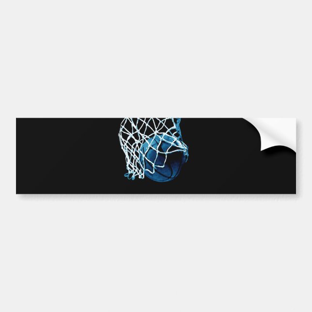 Pegatina Para Coche pelota de baloncesto azul (Frente)