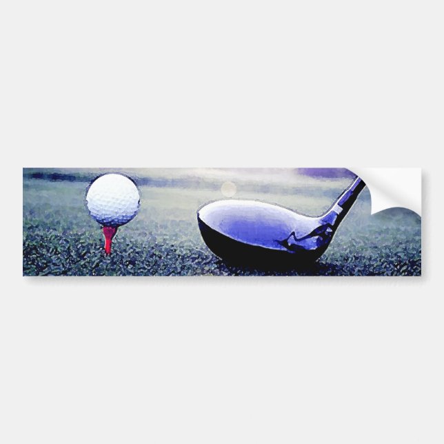 Pegatina Para Coche Pelota de golf y bote (Frente)