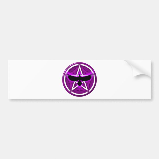 Pegatina Para Coche Pentáculo del cuervo - púrpura (Frente)