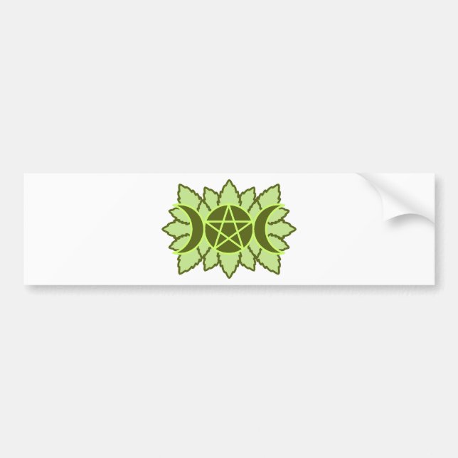 Pegatina Para Coche Pentagram frondoso (Frente)