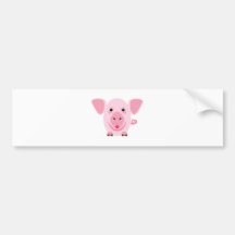 Pequeño cerdo rosa feliz y lindo