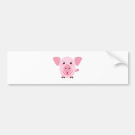 Pegatina Para Coche Pequeño cerdo rosa feliz y lindo