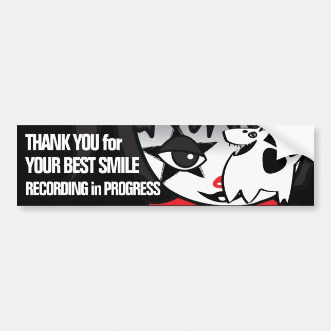 Pegatina Para Coche Pequeño payaso de vigilancia criminal (Frente)