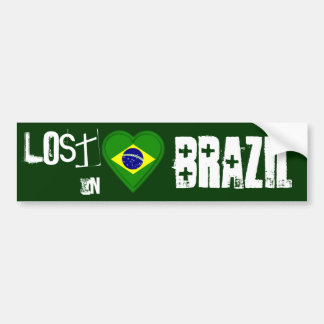 Pegatina Para Coche Perdido en el Brasil - corazón brasileño de la