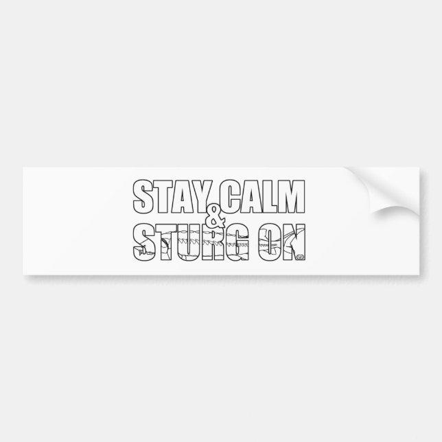 Pegatina Para Coche Permanezca la calma y Sturg encendido - lago Sturg (Frente)