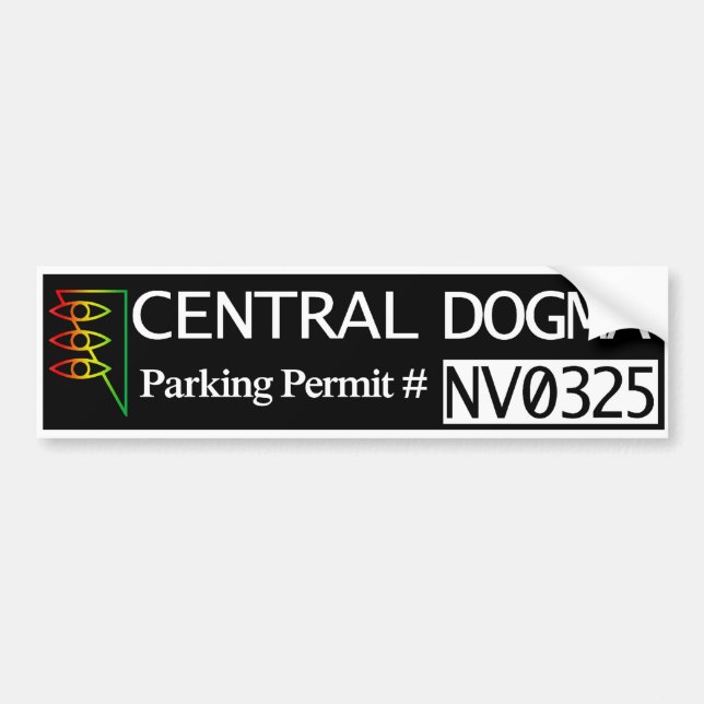 Pegatina Para Coche Permiso central del estacionamiento del dogma (Frente)
