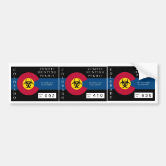 Pegatina Para Coche Permiso de la caza del zombi de Colorado