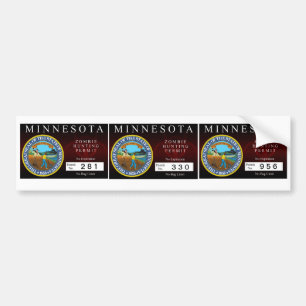 Pegatina Para Coche Permiso de la caza del zombi de Minnesota