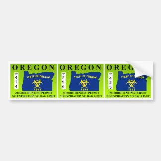 Pegatina Para Coche Permiso de la caza del zombi de Oregon