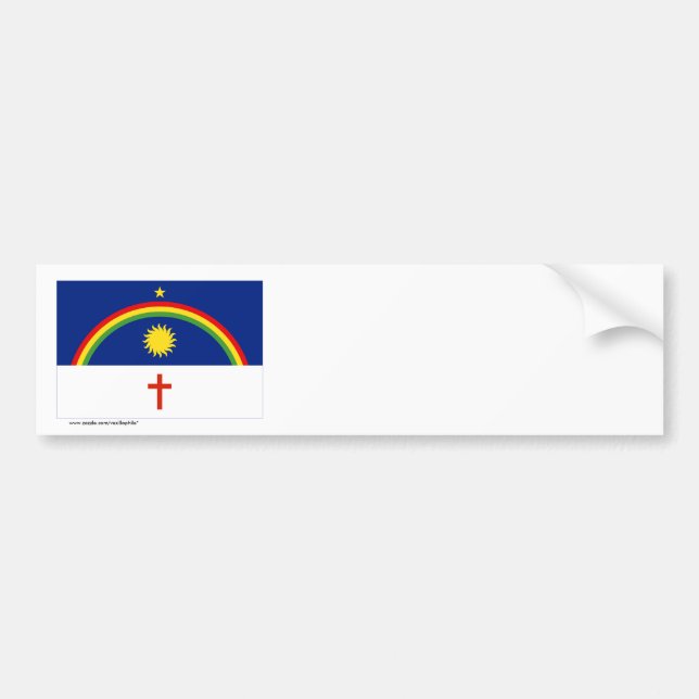 Pegatina Para Coche Pernambuco, bandera del Brasil (Frente)