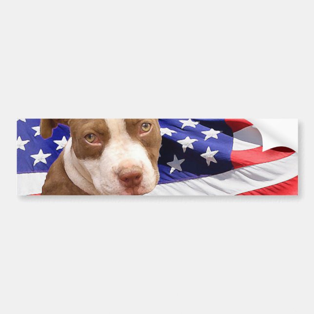 Pegatina Para Coche Perrito de Pitbull del americano (Frente)