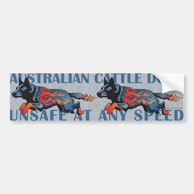 Pegatina Para Coche Perro australiano del ganado - inseguro a (Frente)
