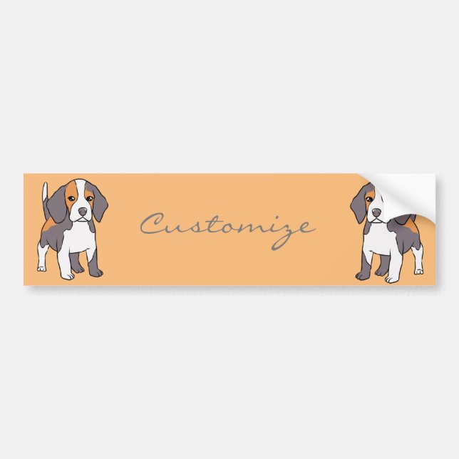 Pegatina Para Coche Perro Beagle Cute Rama Thunder_Cove (Frente)