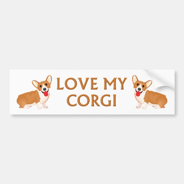 Pegatina Para Coche perro corgi (Frente)