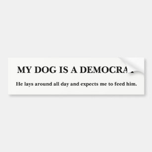 Pegatina Para Coche Perro de Demócrata