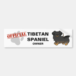 Pegatina Para Coche Perro de dibujos animados tibetano spaniel negro y