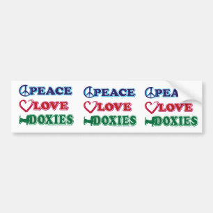 Pegatina Para Coche Perro de patas muy cortas de los Paz-Amor-Doxies