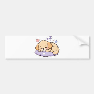 Pegatina Para Coche Perro Dormido Adorable - Vinyl de Cachorro Pastel