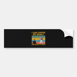 Pegatina Para Coche Perro Husky Siberiano Coffee Lovers Cita Regalo