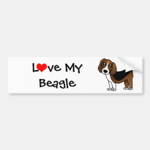 Pegatina Para Coche Perro lindo del dibujo animado del beagle