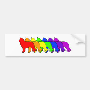 Pegatina Para Coche Perro pastor del belga del arco iris