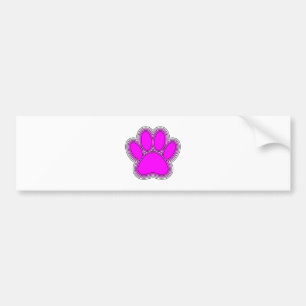 Pegatina Para Coche Perro Paw En Rosa Con Salidas