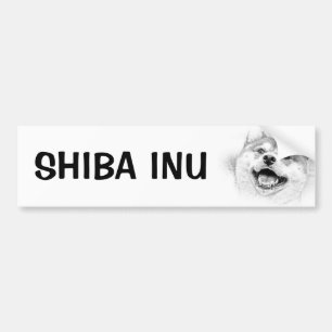 Pegatina Para Coche Perro sonriente de Shiba Inu