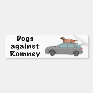 Pegatina Para Coche Perros contra Romney