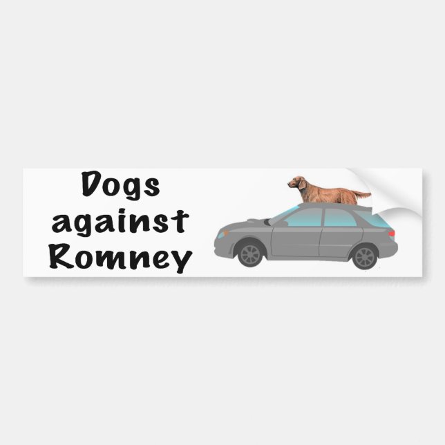 Pegatina Para Coche Perros contra Romney (Frente)