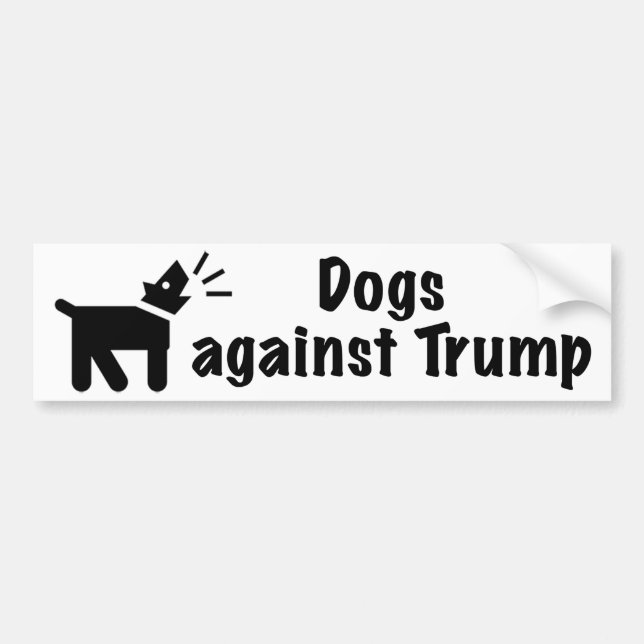 Pegatina Para Coche Perros contra Trump (Frente)