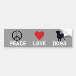Pegatina Para Coche Perros del amor de la paz