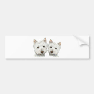 Pegatina Para Coche Perros lindos de Westie