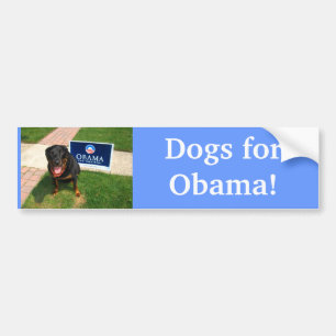 Pegatina Para Coche ¡Perros para Obama!