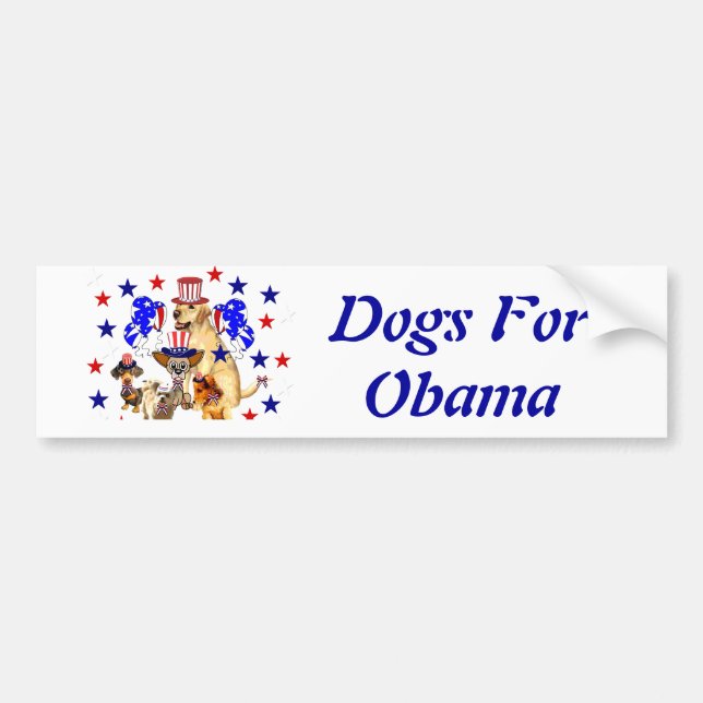 PEGATINA PARA COCHE PERROS PARA OBAMA (Frente)